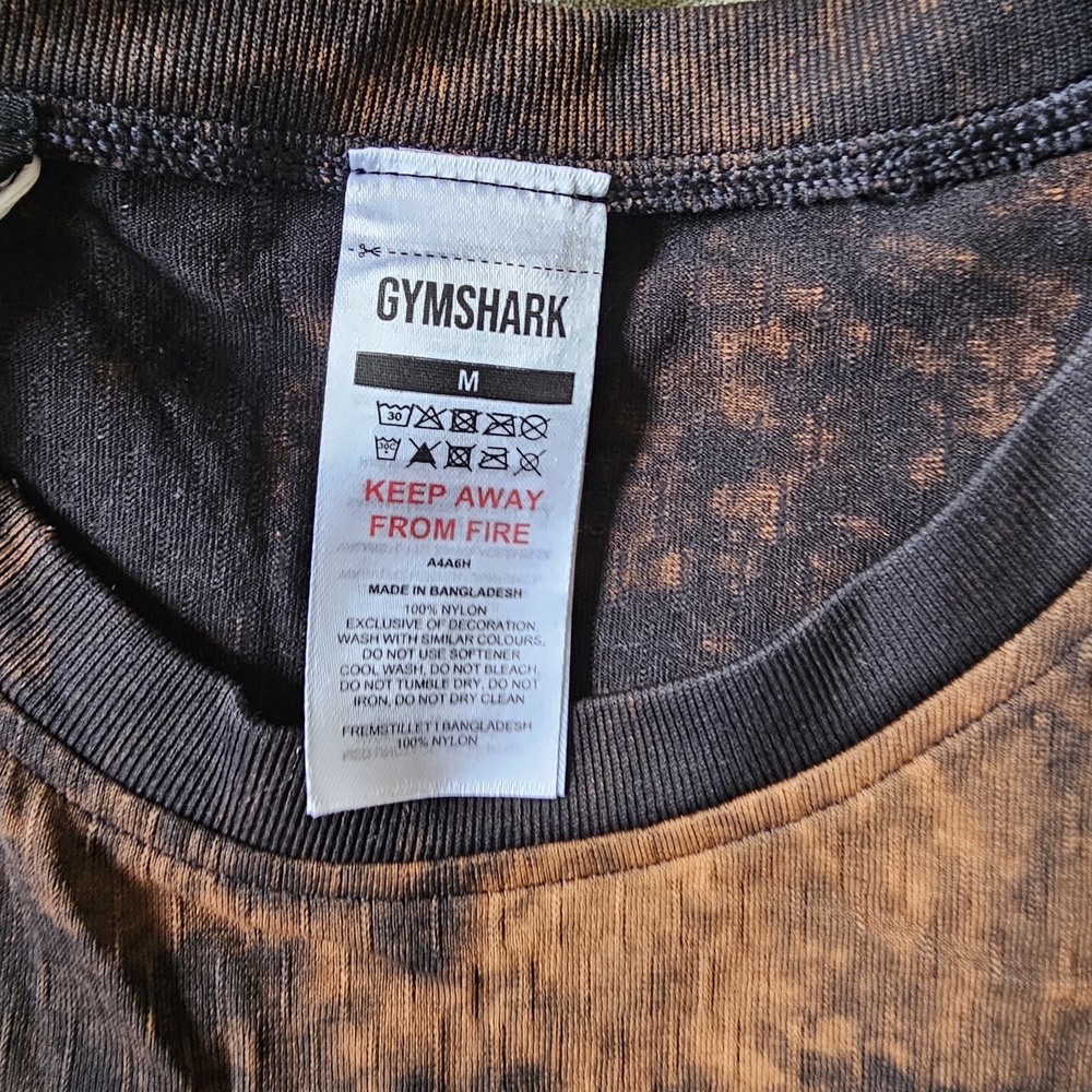 Gymshark Men's Black and Brown Shirt